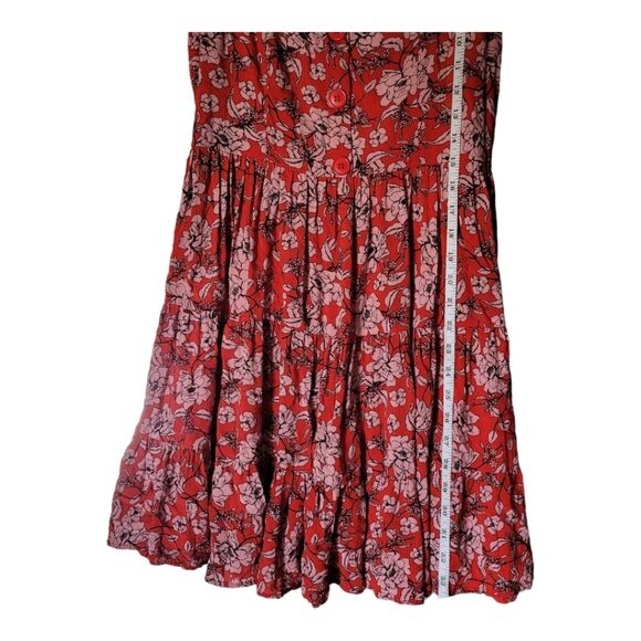 Band of Gypsies Red & Pink Boho Floral Dress Size Medium - Picture 11 of 11